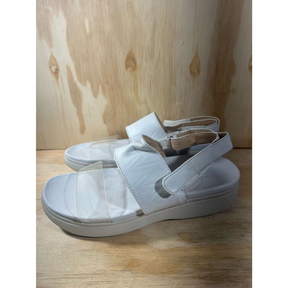 Vionic Karleen White Platform Slingback Sandals  Women’s Size 10